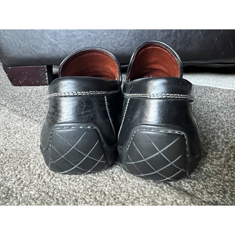 Mens Donald Pliner Black Leather Knot Driving Shoes Loafers Ettore 12 M - Picture 3 of 6